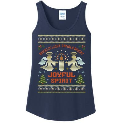 Angelic Light Candle Bright Joyful Spirit Christmas Season Ladies Essential Tank