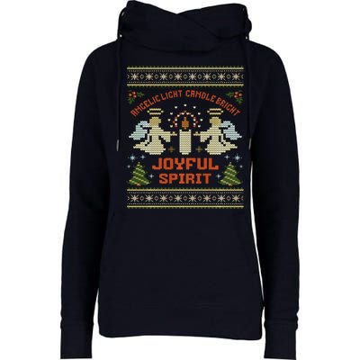 Angelic Light Candle Bright Joyful Spirit Christmas Season Womens Funnel Neck Pullover Hood