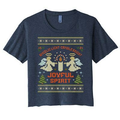 Angelic Light Candle Bright Joyful Spirit Christmas Season Women's Crop Top Tee