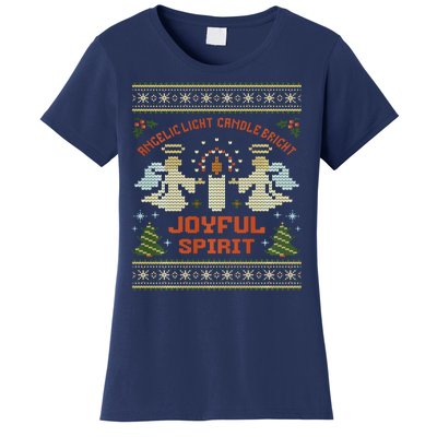 Angelic Light Candle Bright Joyful Spirit Christmas Season Women's T-Shirt