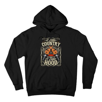 A Little Country A Little Hood Vintage Western Hip Hop Rap Hoodie