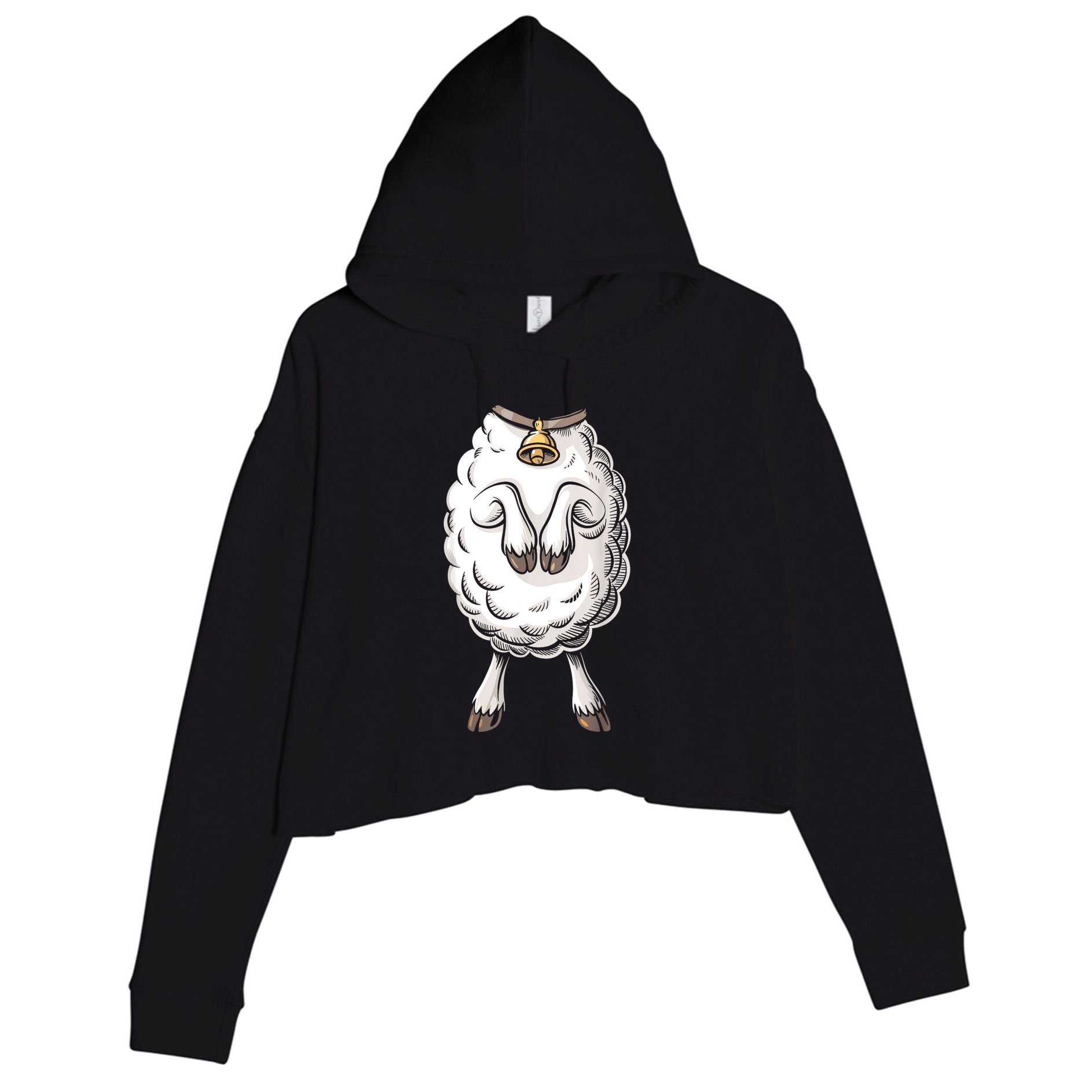 Adult Lamb Costume Crop Fleece Hoodie
