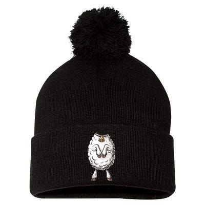 Adult Lamb Costume Pom Pom 12in Knit Beanie