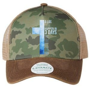 A Lot Can Happen In 3 Days Easter Cross Christianity Legacy Tie Dye Trucker Hat