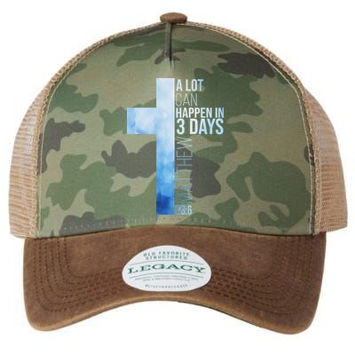 A Lot Can Happen In 3 Days Easter Cross Christianity Legacy Tie Dye Trucker Hat