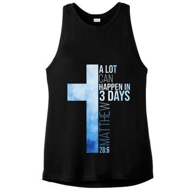 A Lot Can Happen In 3 Days Easter Cross Christianity Ladies PosiCharge Tri-Blend Wicking Tank
