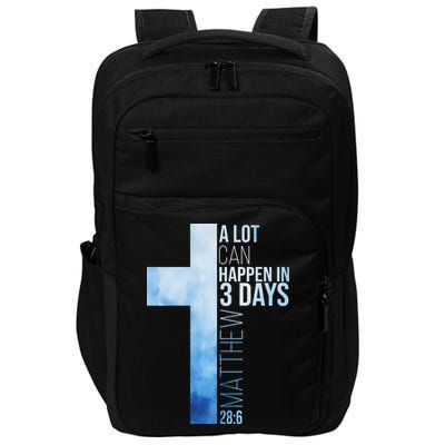 A Lot Can Happen In 3 Days Easter Cross Christianity Impact Tech Backpack