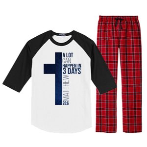 A Lot Can Happen In 3 Days Easter Cross Christianity Raglan Sleeve Pajama Set