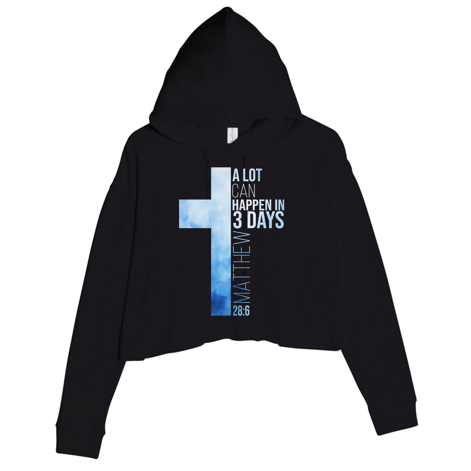 A Lot Can Happen In 3 Days Easter Cross Christianity Crop Fleece Hoodie