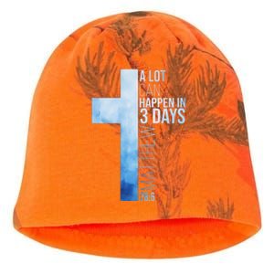 A Lot Can Happen In 3 Days Easter Cross Christianity Kati - Camo Knit Beanie