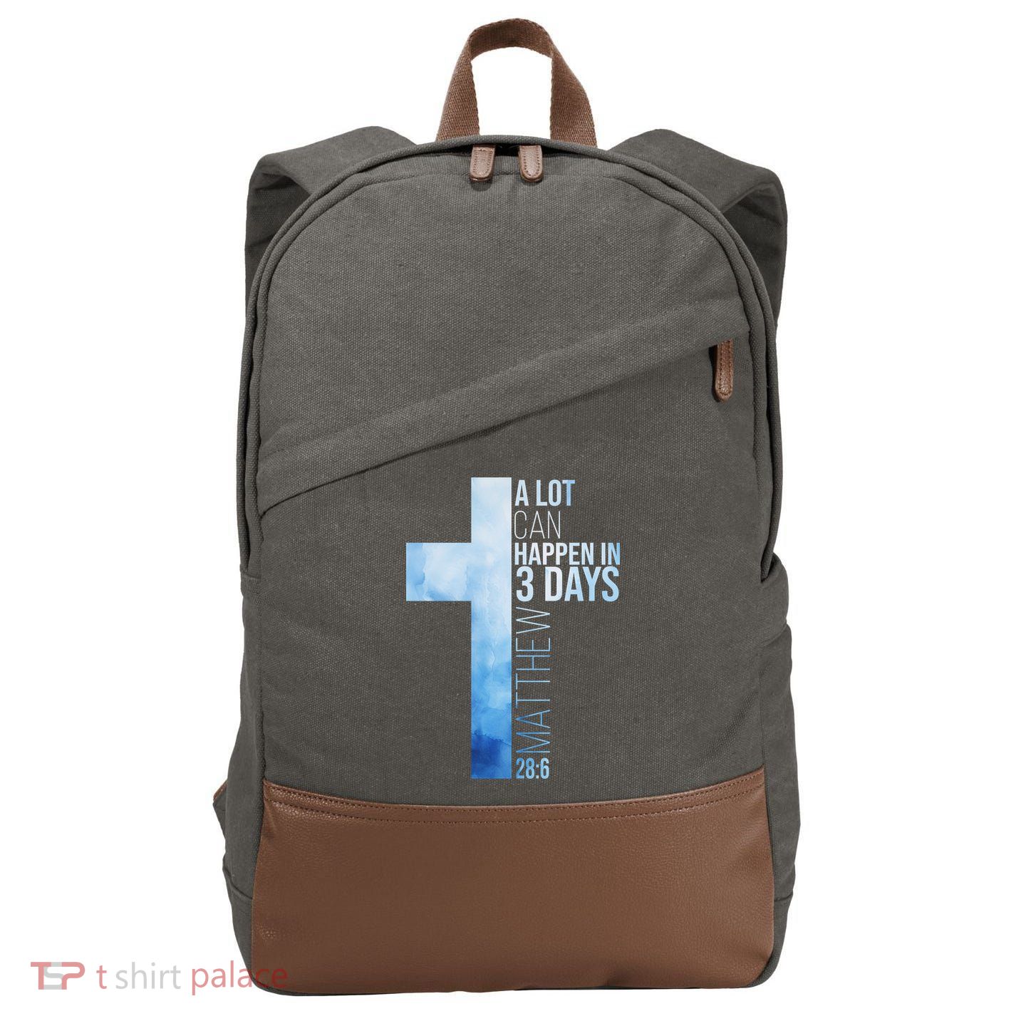 A Lot Can Happen In 3 Days Easter Cross Christianity Cotton Canvas Backpack