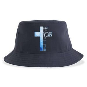 A Lot Can Happen In 3 Days Easter Cross Christianity Sustainable Bucket Hat