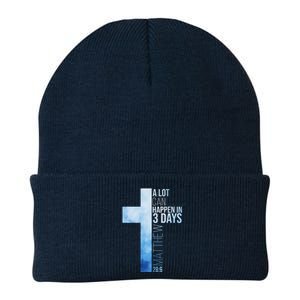 A Lot Can Happen In 3 Days Easter Cross Christianity Knit Cap Winter Beanie