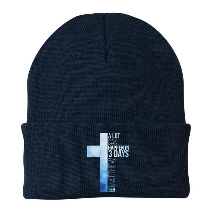 A Lot Can Happen In 3 Days Easter Cross Christianity Knit Cap Winter Beanie