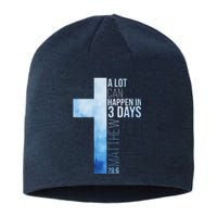 A Lot Can Happen In 3 Days Easter Cross Christianity Sustainable Beanie