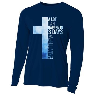 A Lot Can Happen In 3 Days Easter Cross Christianity Cooling Performance Long Sleeve Crew