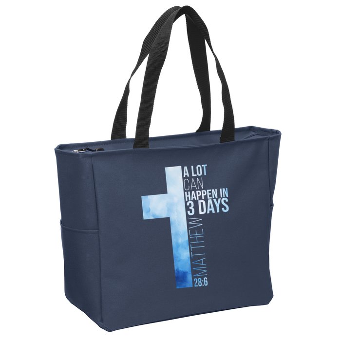A Lot Can Happen In 3 Days Easter Cross Christianity Zip Tote Bag