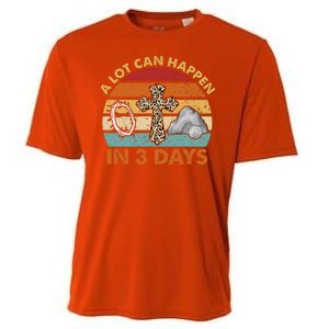 A Lot Can Happen In 3 Days Easter Retro Sunset Cooling Performance Crew T-Shirt