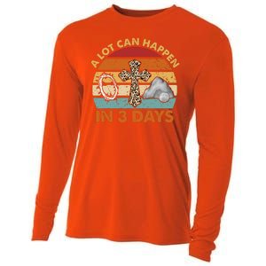 A Lot Can Happen In 3 Days Easter Retro Sunset Cooling Performance Long Sleeve Crew