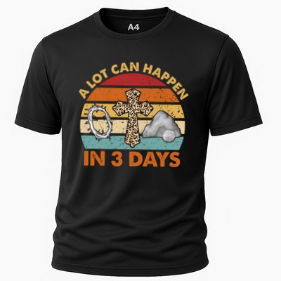 A Lot Can Happen In 3 Days Easter Retro Sunset Performance Shirt
