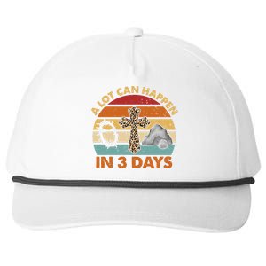 A Lot Can Happen In 3 Days Easter Retro Sunset Snapback Five-Panel Rope Hat