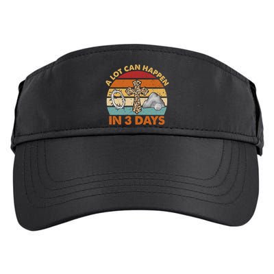 A Lot Can Happen In 3 Days Easter Retro Sunset Adult Drive Performance Visor