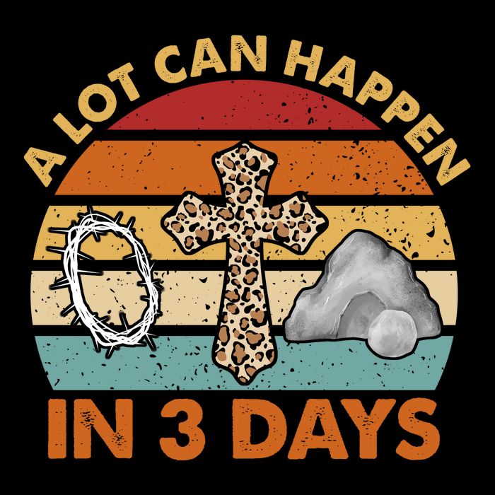 A Lot Can Happen In 3 Days Easter Retro Sunset Bucket Hat