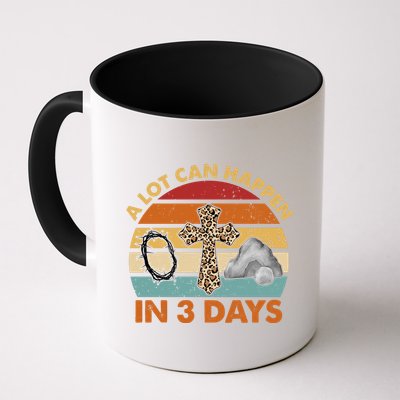 A Lot Can Happen In 3 Days Easter Retro Sunset Mug