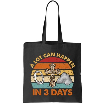 A Lot Can Happen In 3 Days Easter Retro Sunset Bag