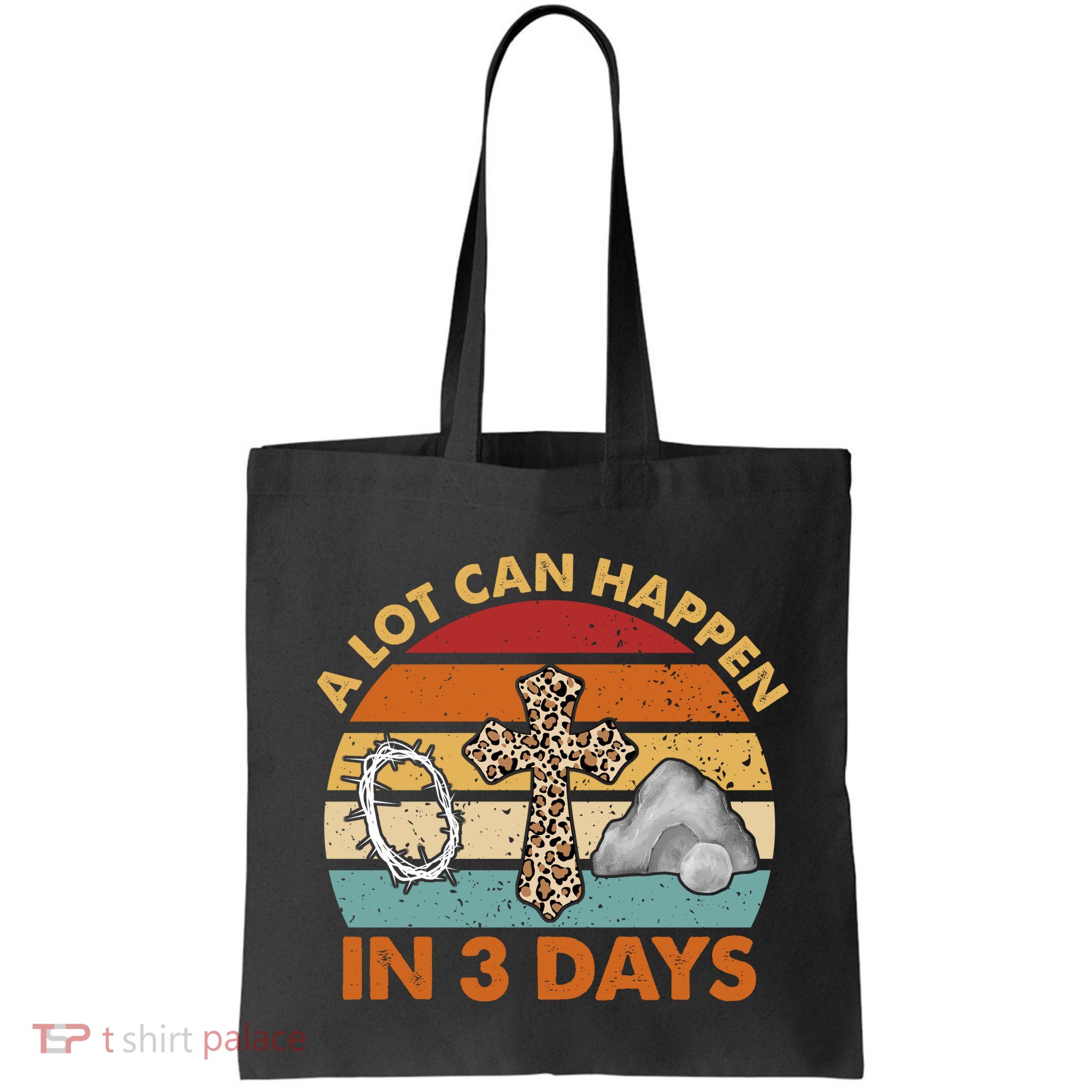 A Lot Can Happen In 3 Days Easter Retro Sunset Bag