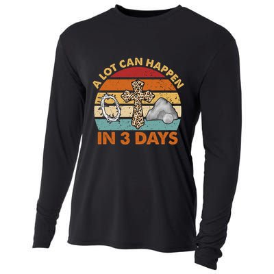 A Lot Can Happen In 3 Days Easter Retro Sunset Cooling Performance Long Sleeve Crew