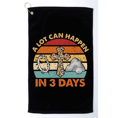 A Lot Can Happen In 3 Days Easter Retro Sunset Golf Towel