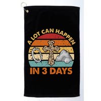 A Lot Can Happen In 3 Days Easter Retro Sunset Golf Towel