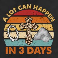 A Lot Can Happen In 3 Days Easter Retro Sunset Golf Towel