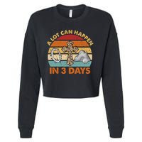 A Lot Can Happen In 3 Days Easter Retro Sunset Cropped Pullover Crew