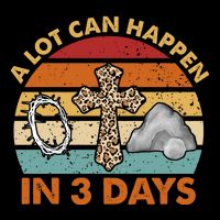 A Lot Can Happen In 3 Days Easter Retro Sunset Cropped Pullover Crew