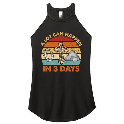 A Lot Can Happen In 3 Days Easter Retro Sunset Women's Perfect Tri Rocker Tank