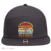 A Lot Can Happen In 3 Days Easter Retro Sunset 7 Panel Mesh Trucker Snapback Hat