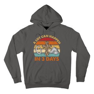 A Lot Can Happen In 3 Days Easter Retro Sunset Hoodie