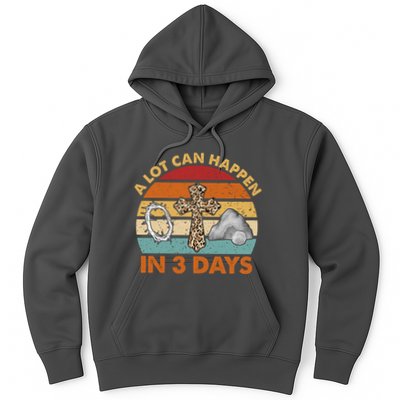 A Lot Can Happen In 3 Days Easter Retro Sunset Hoodie
