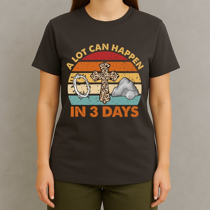 A Lot Can Happen In 3 Days Easter Retro Sunset T-Shirt