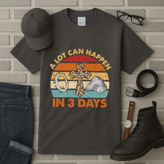 A Lot Can Happen In 3 Days Easter Retro Sunset Tall T-Shirt