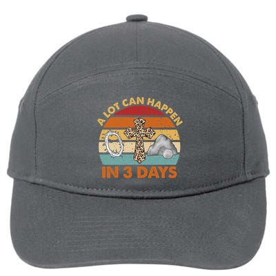 A Lot Can Happen In 3 Days Easter Retro Sunset 7-Panel Snapback Hat