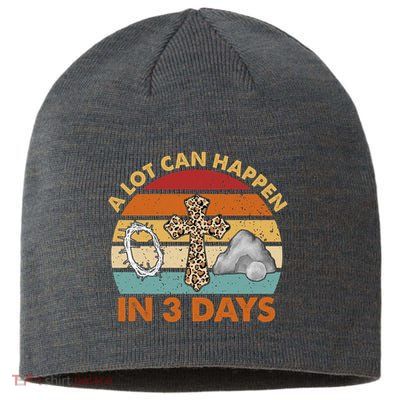 A Lot Can Happen In 3 Days Easter Retro Sunset Sustainable Beanie