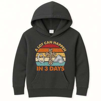 A Lot Can Happen In 3 Days Easter Retro Sunset Kids Hoodie