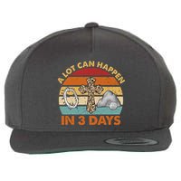 A Lot Can Happen In 3 Days Easter Retro Sunset Wool Snapback Cap