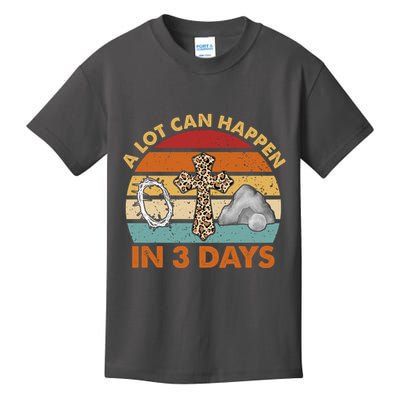 A Lot Can Happen In 3 Days Easter Retro Sunset Kids T-Shirt