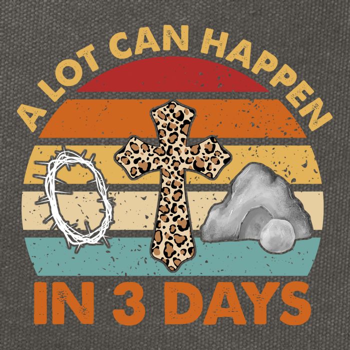 A Lot Can Happen In 3 Days Easter Retro Sunset Cotton Canvas Backpack