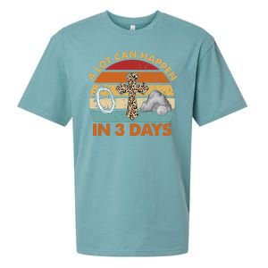 A Lot Can Happen In 3 Days Easter Retro Sunset Sueded Cloud Jersey T-Shirt