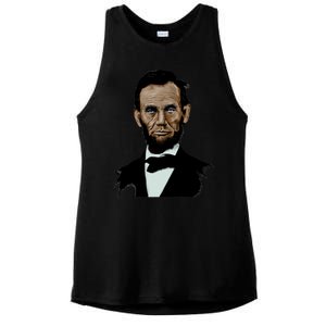 Abraham Lincoln Color Sketch Ladies PosiCharge Tri-Blend Wicking Tank